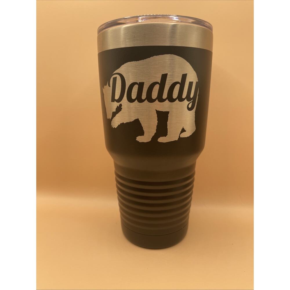 Daddy Big Bear Polar Camel 30 Oz Black Insulated Tumbler
